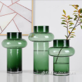 Hand-blown Green Flower Glass Vase European Hand-Blown Green Flower and Filler Glass Vase Factory